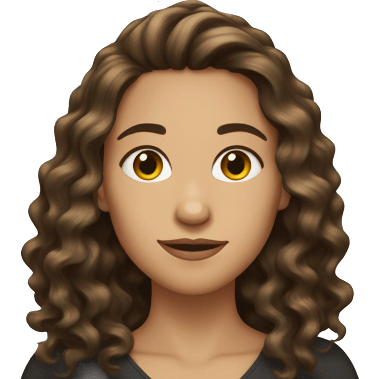 She-brunette-wavy hair-Featureless emoji