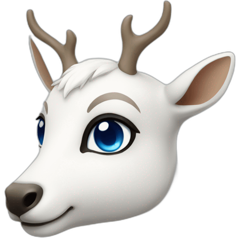 White deer with blue eyes emoji