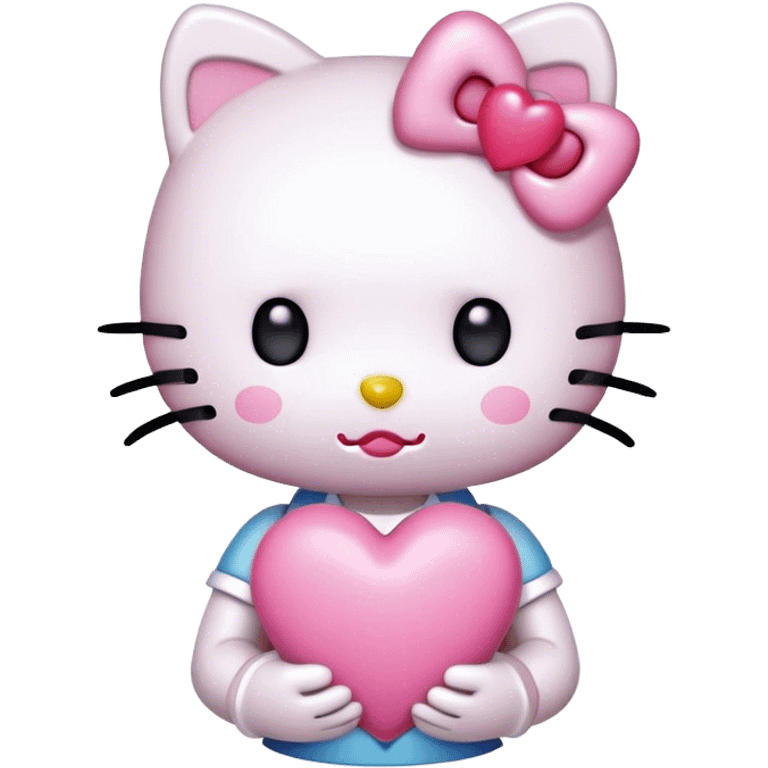 hello kitty holding pink heart emoji