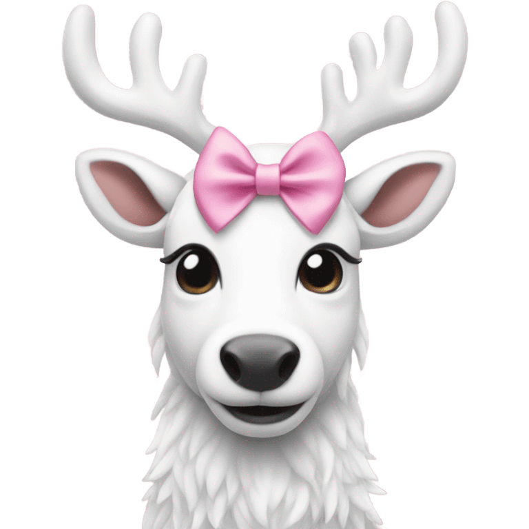 white reindeer pink bows emoji