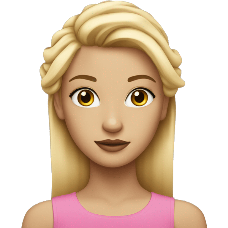 blonde girl with lashes and half up half down emoji