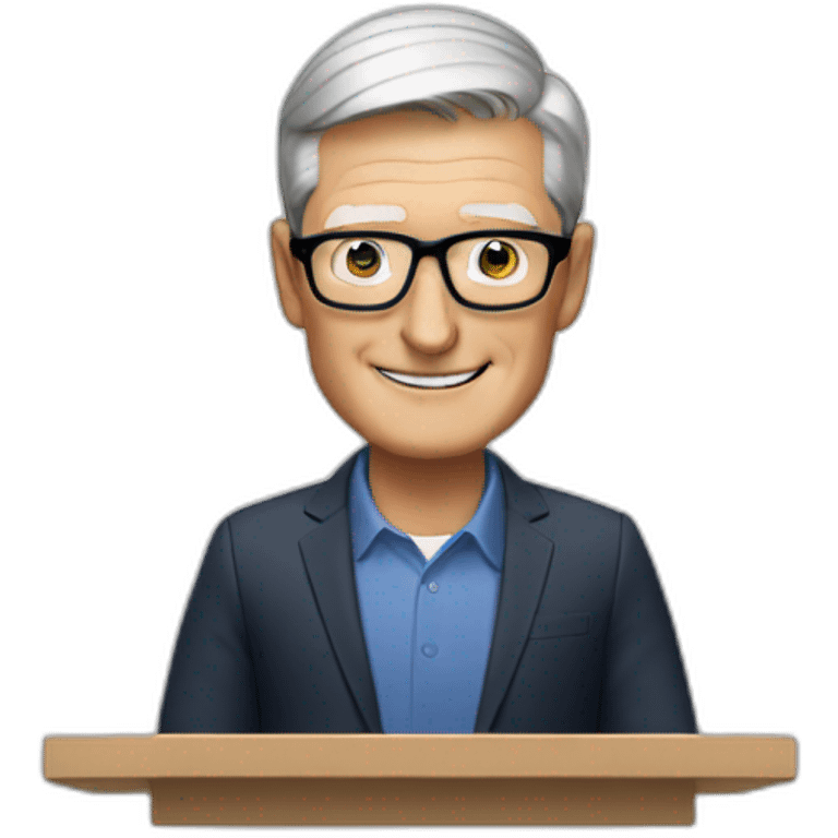 Tim Cook making presentation emoji