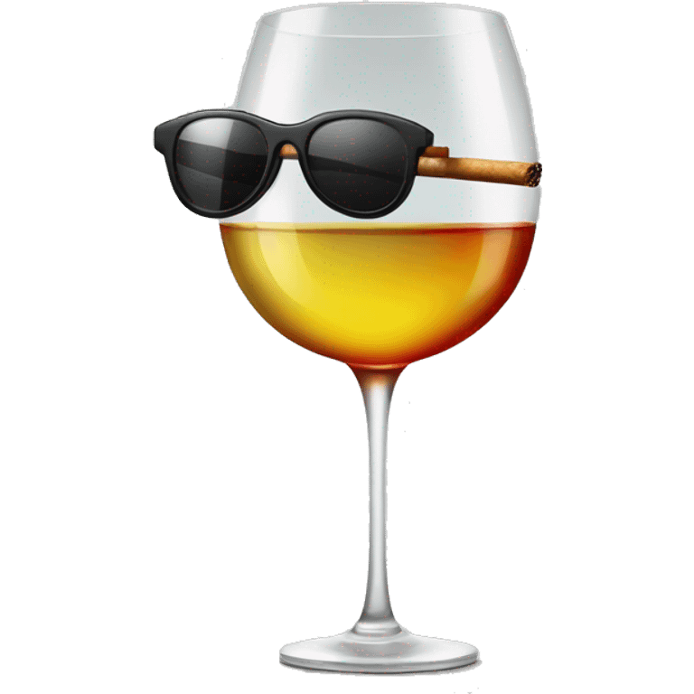 Cigarette with a wine glass and sun glasses emoji