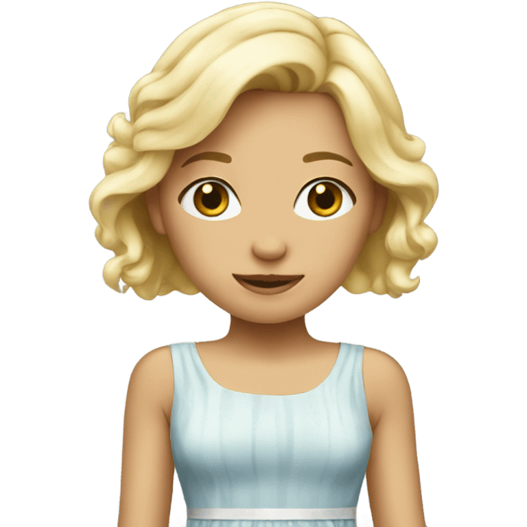 A blond girl with dress  emoji