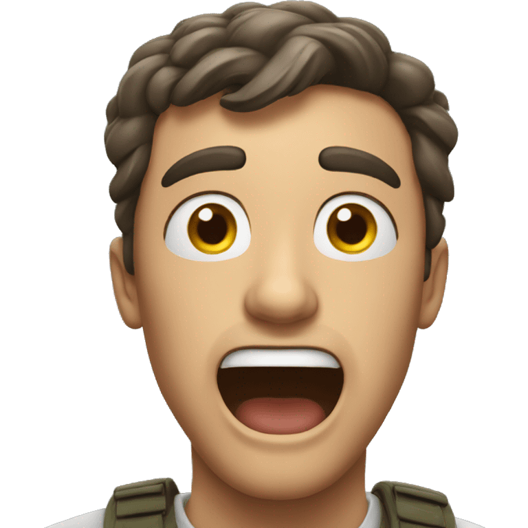 Man shocked with happiness emoji