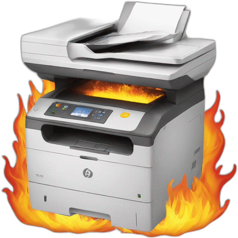 Printer on fire emoji