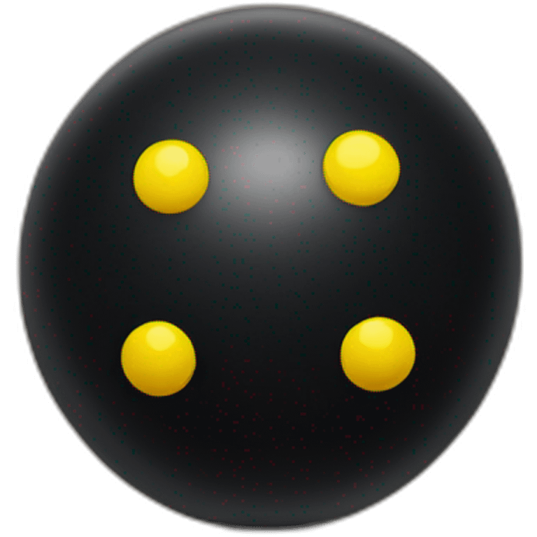 black squash ball with two yellow dots emoji