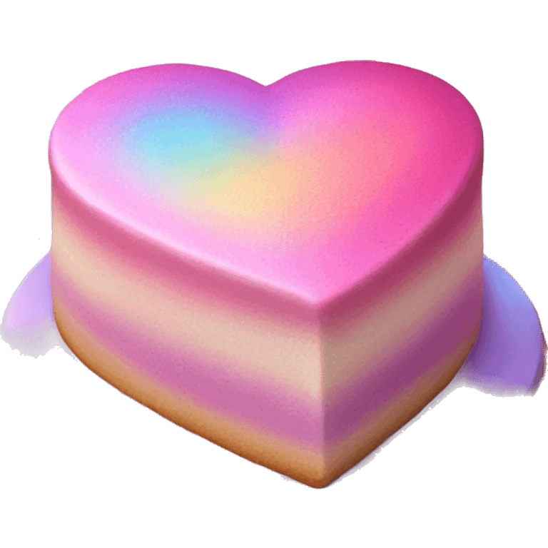 Iridescent heart shaped cake emoji