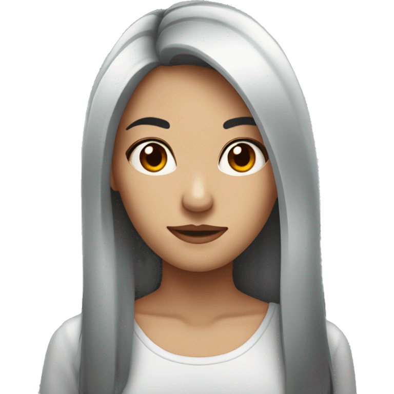 DARK HAIR FEMALE WITH RED STREAKS IN HAI emoji