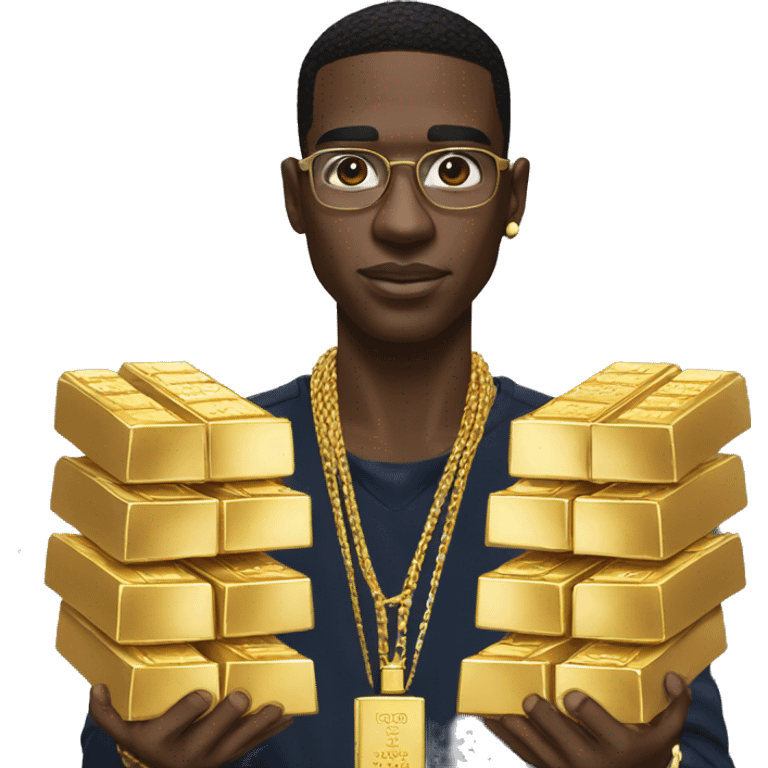 Young Dolph with A lot of gold bars emoji