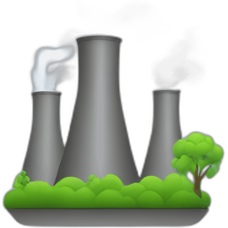 power plant with lightning without fumes emoji