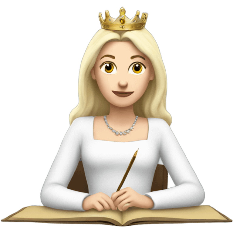 White queen writing  emoji