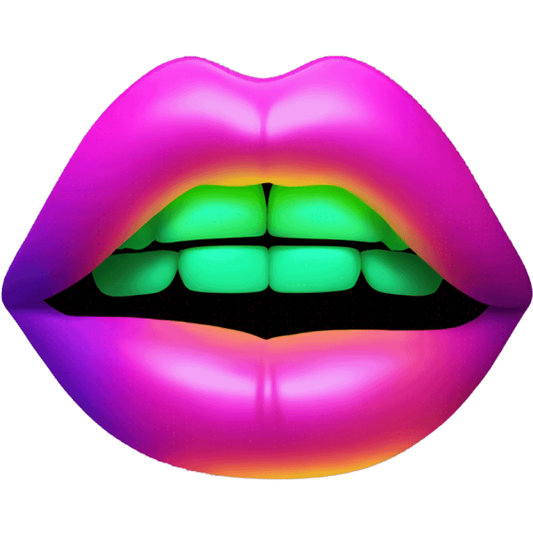 Neon lips emoji