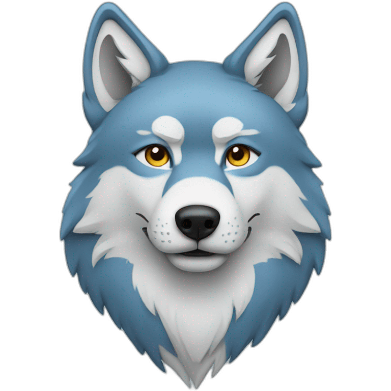 Wolf, white, lightblue emoji