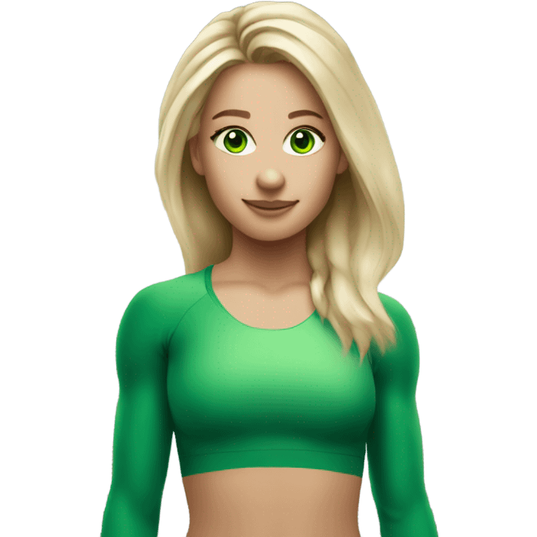 gymnast blonde green eyes emoji