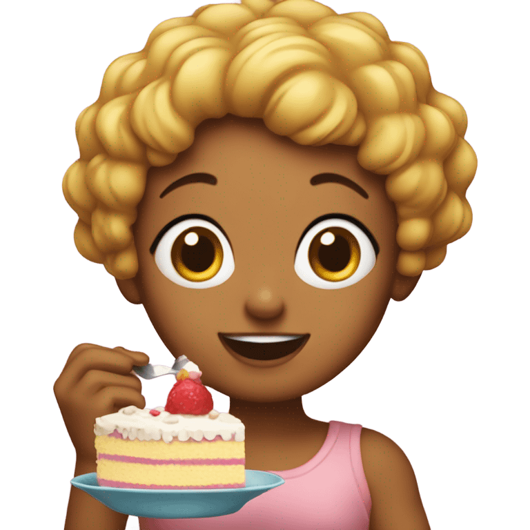 Thalita eating cake emoji