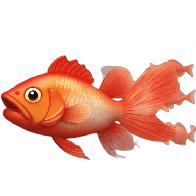 Réal round Red fish out of water emoji