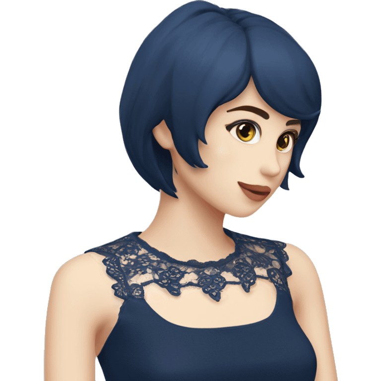  Navy blue top with lace emoji