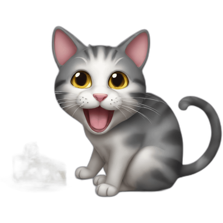 cat eating a mouse emoji