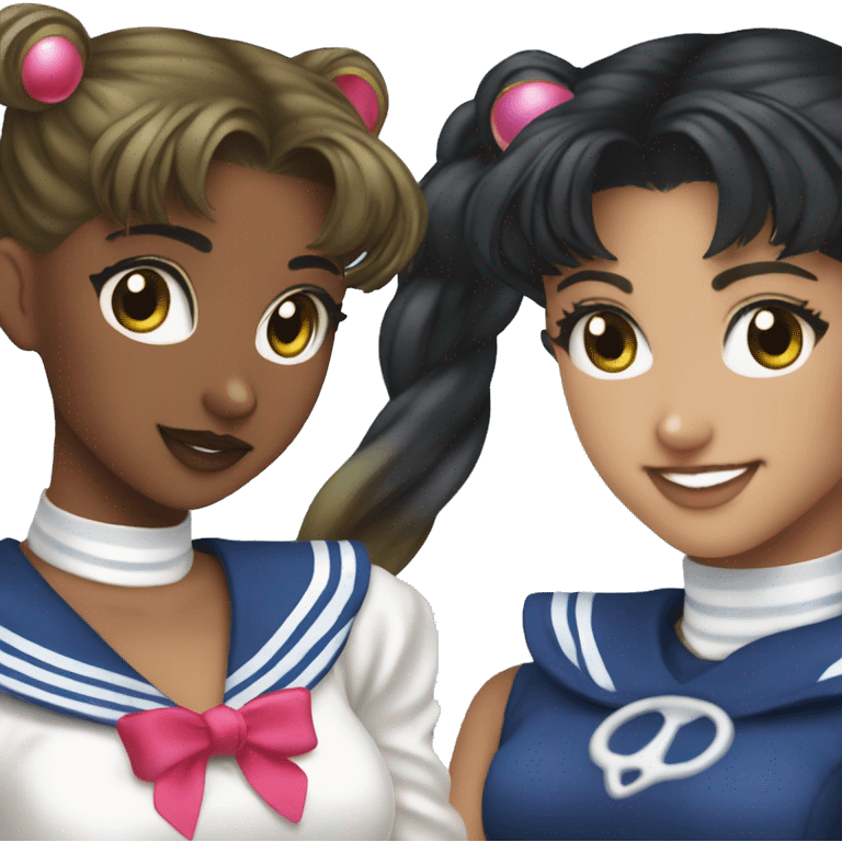 Brunette and olive skin sailor moon (not black or indian) emoji