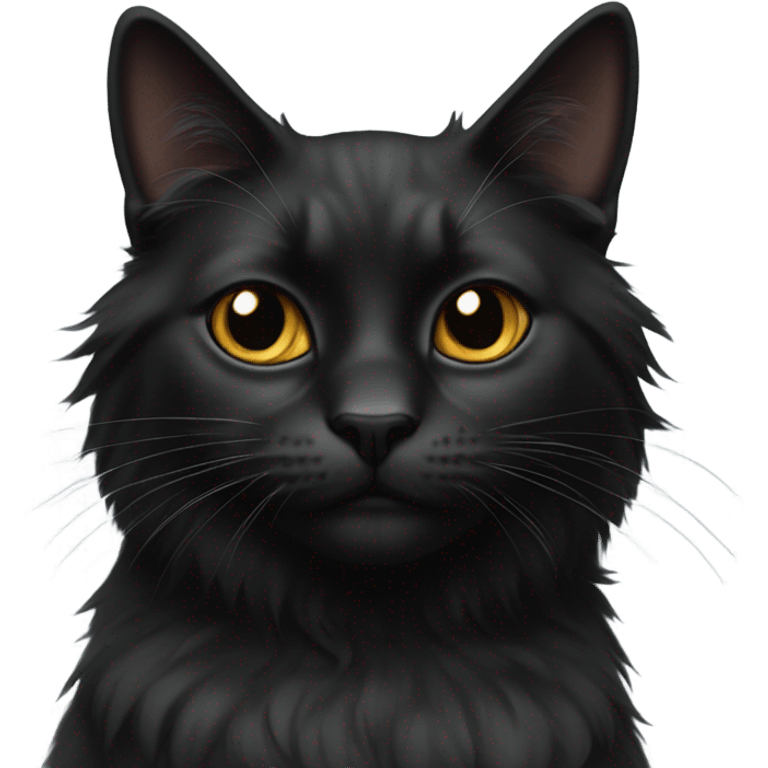 Black LONG HAIRED CAT emoji