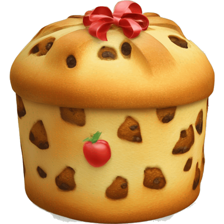 un panettone, tradicionalmente decorado con frutas confitadas verdes y rojas y pasas. emoji