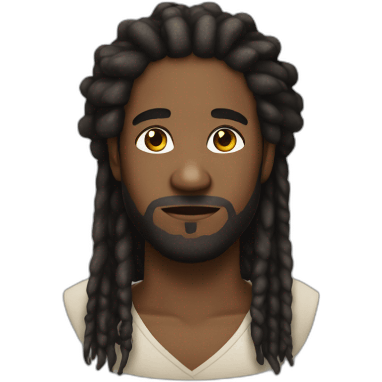 A black man with no beard and no mustache, with dread locks wearing a kippa emoji