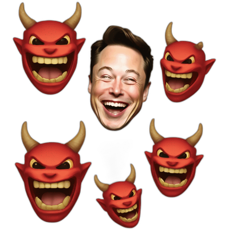 elon musk laughing devil emoji