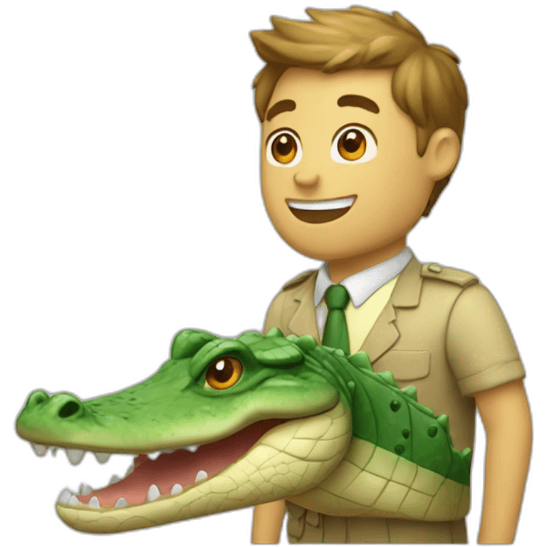 Crocodile golding a cream emoji