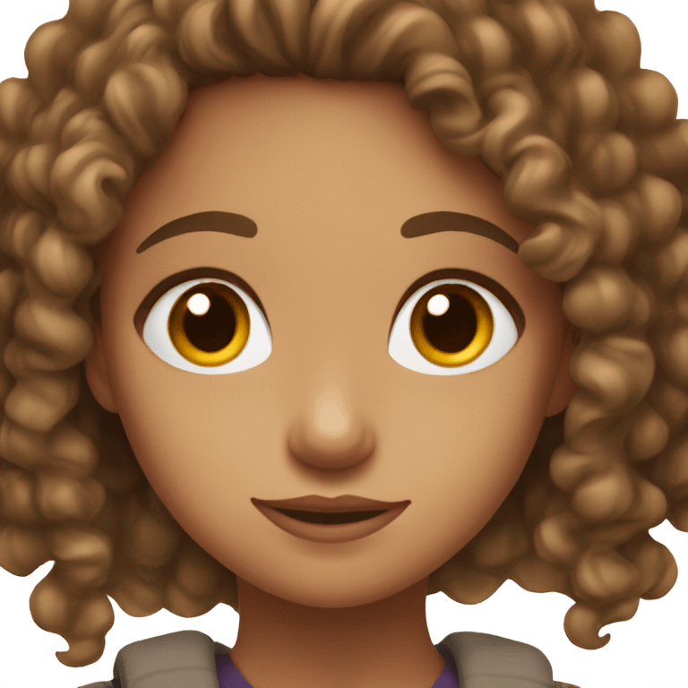 Girl with hazel eyes and brown  tal curly hair  emoji