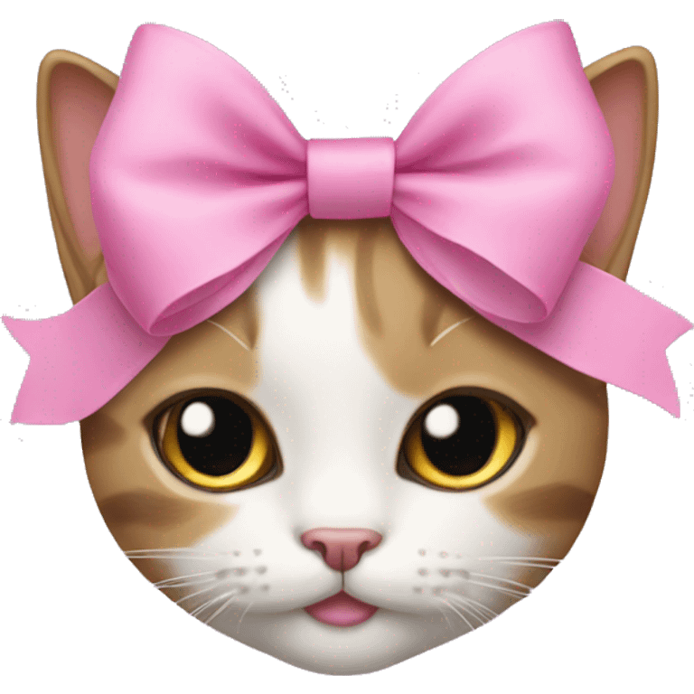 Cat with a pink bow on the head emoji