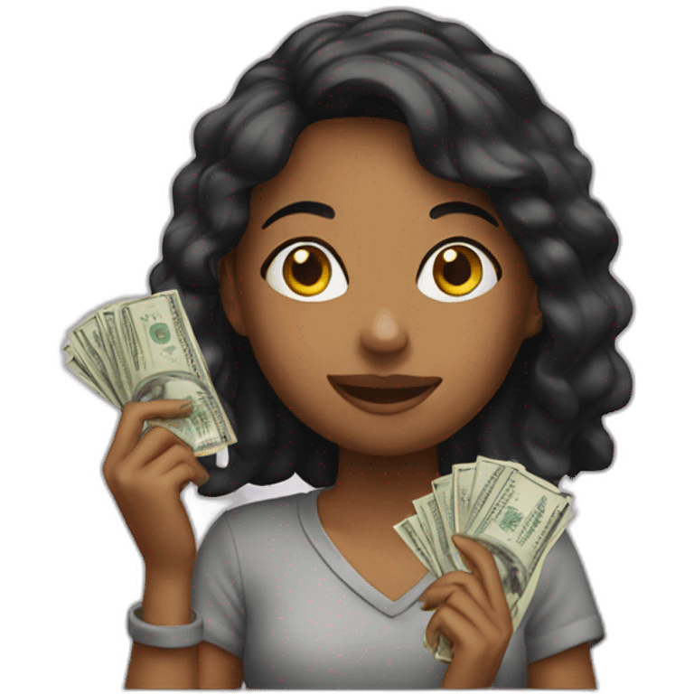 Girl and money emoji