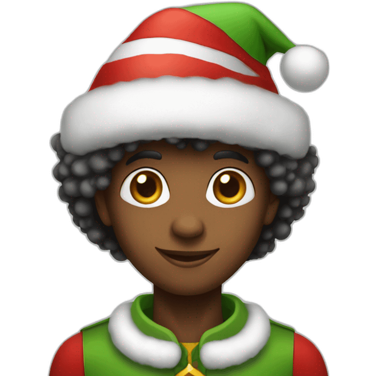 Afro-American-Christmas-Elf emoji