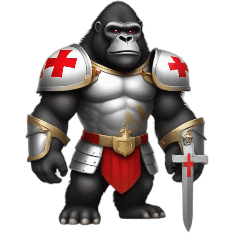 Buff Gorilla wearing a Knight Crusader armor with the holy red Cross emoji