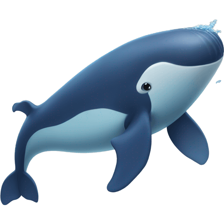 Whale swimming through underwater park emoji