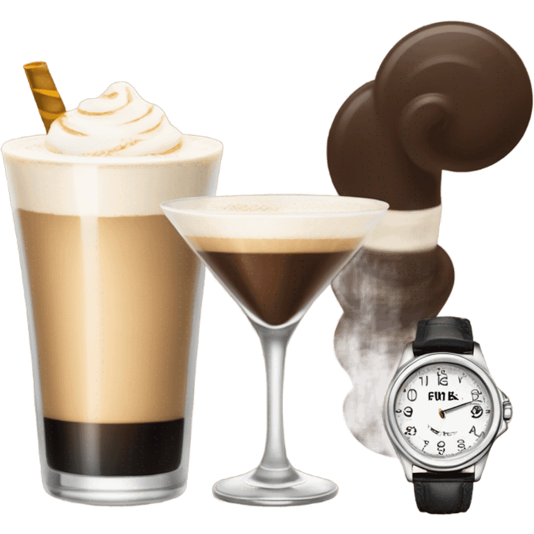 Espresso Martini with a watch  emoji