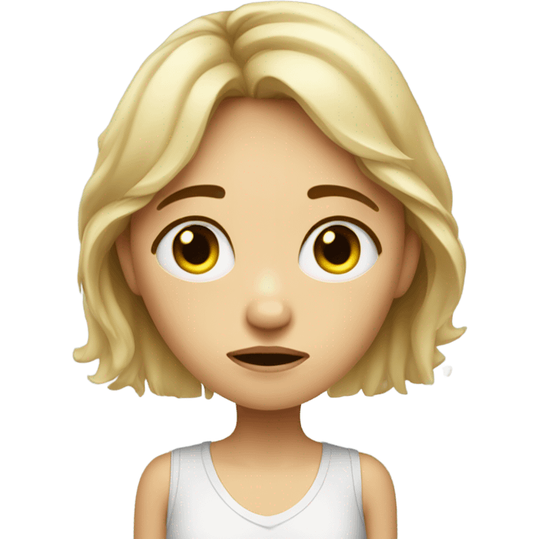 Blond Girl tired emoji