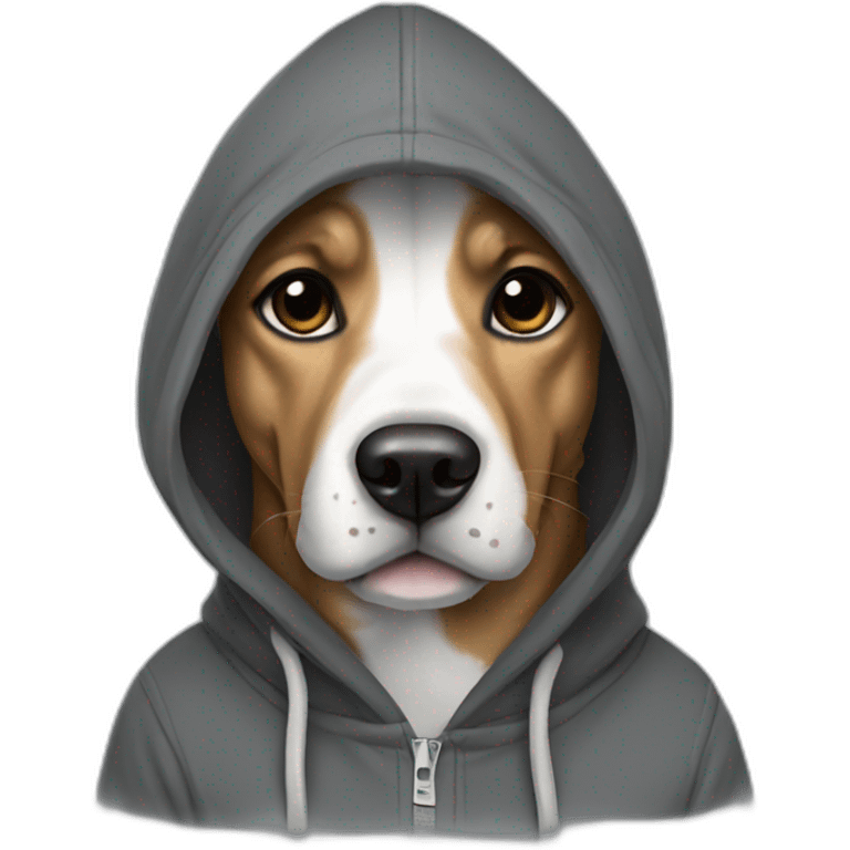 Dog wearing hoodie emoji