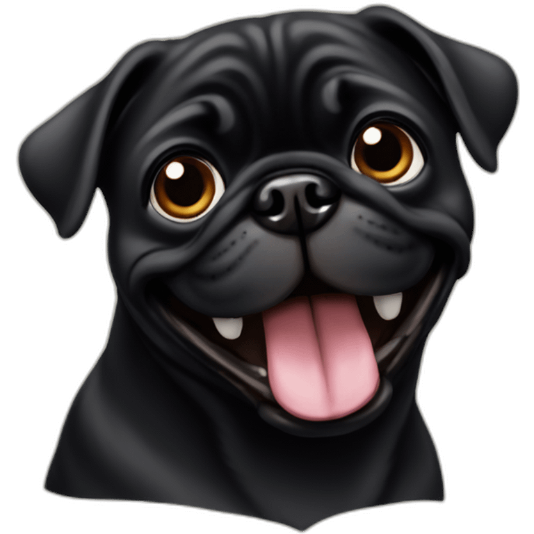 black happy pug emoji