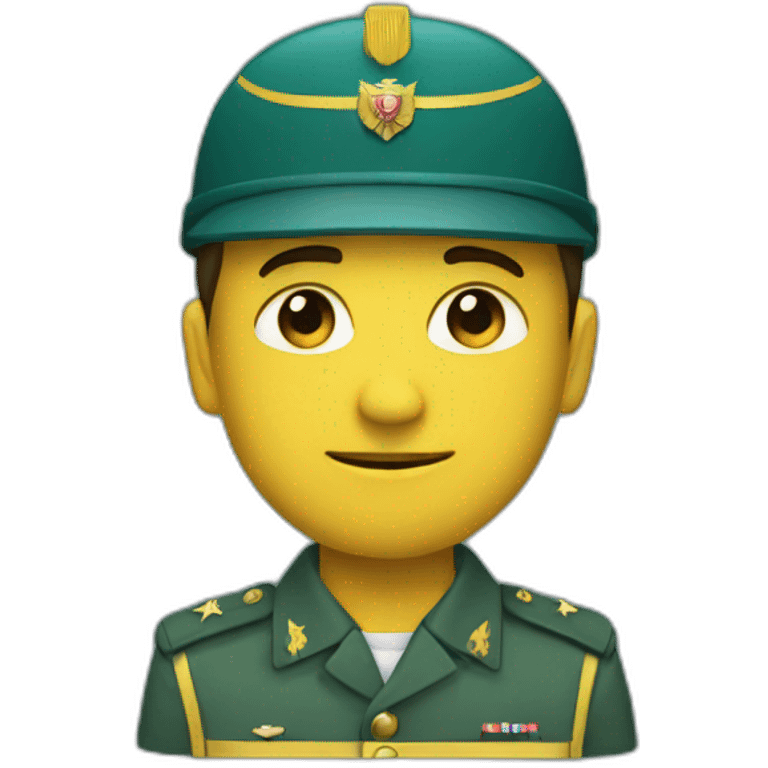 militar with a yellow helmet and teal uniform emoji