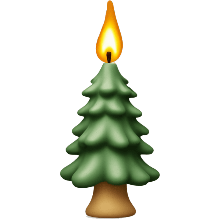 beige wax candle shaped like a pine tree emoji