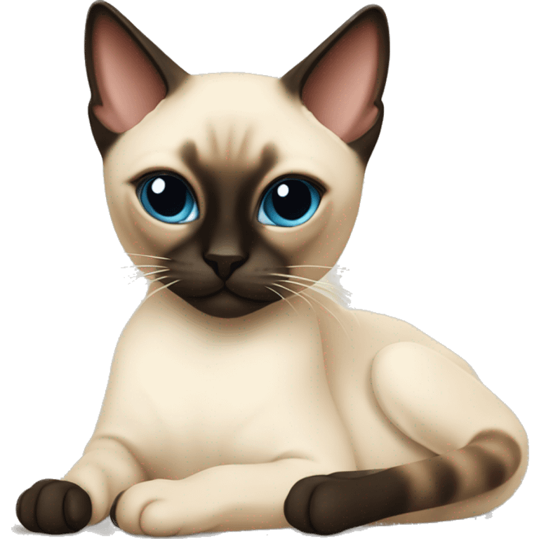 Siamese cat lounging   emoji