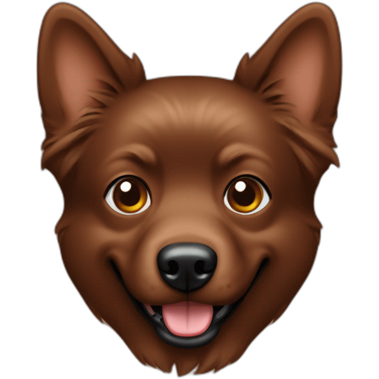 Spitz dog full face chocolate brown dog  emoji