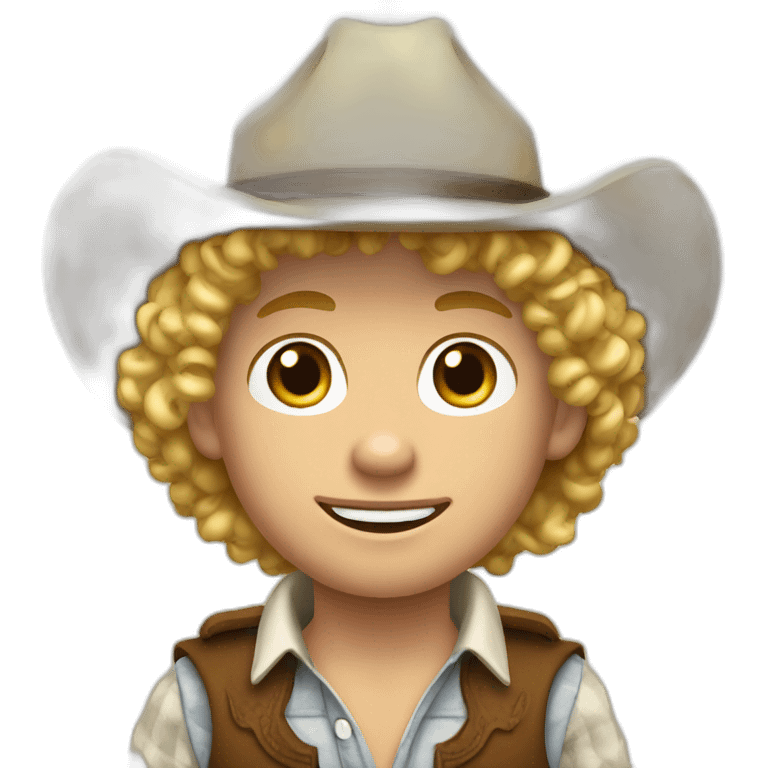 Cow-boy curly blond boy emoji