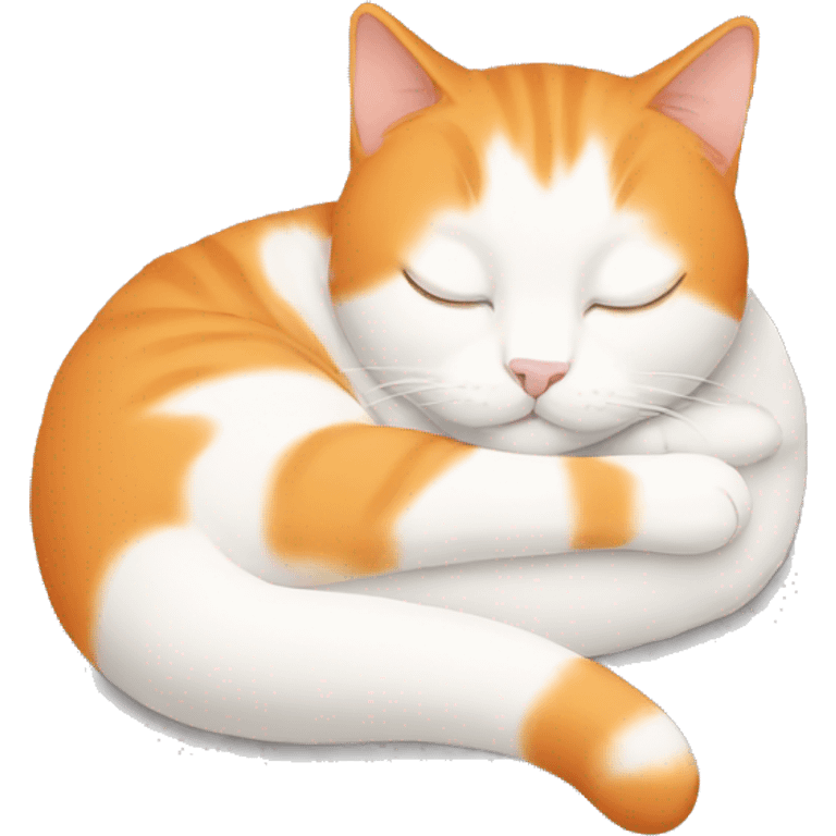 Orange white cat sleeping emoji