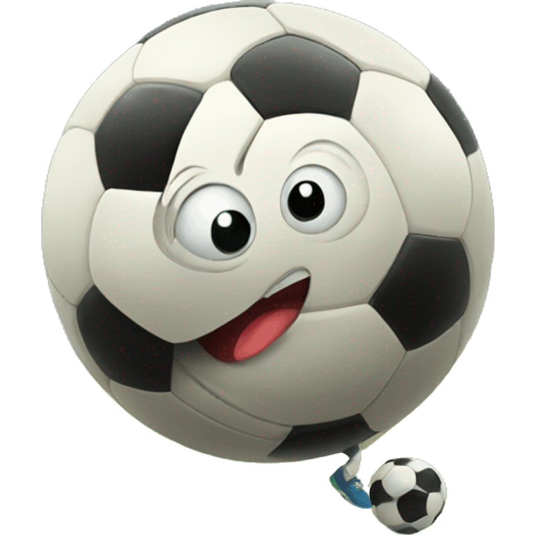 worm playing soccer emoji