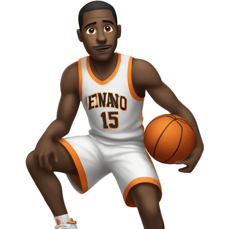 Black guy with basketball emoji