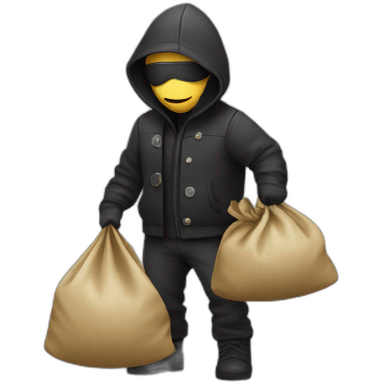 Thief with bag with money emoji