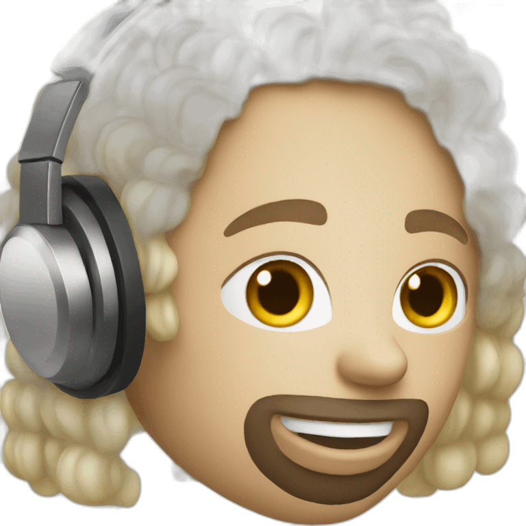 A white DJ playing music emoji