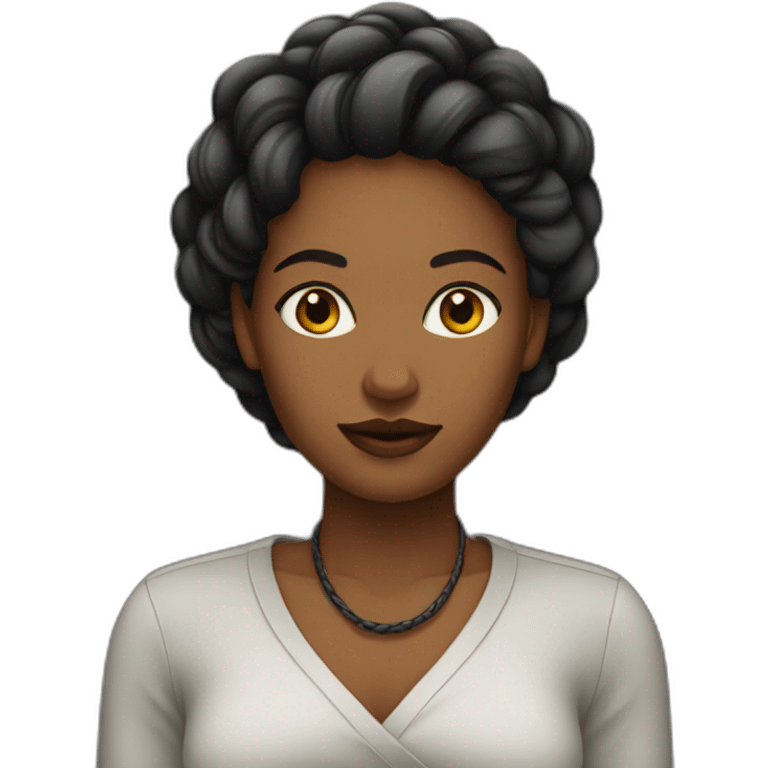 Femme noire tréssée emoji